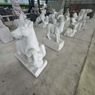 安徽芝麻白雕刻 十二生肖 异形雕刻