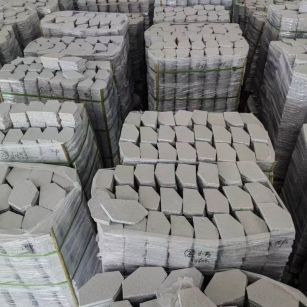 安徽芝麻白石材冰裂纹，碎拼。