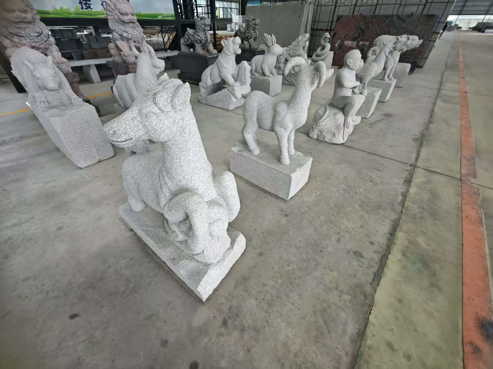 安徽芝麻白雕刻 十二生肖 异形雕刻