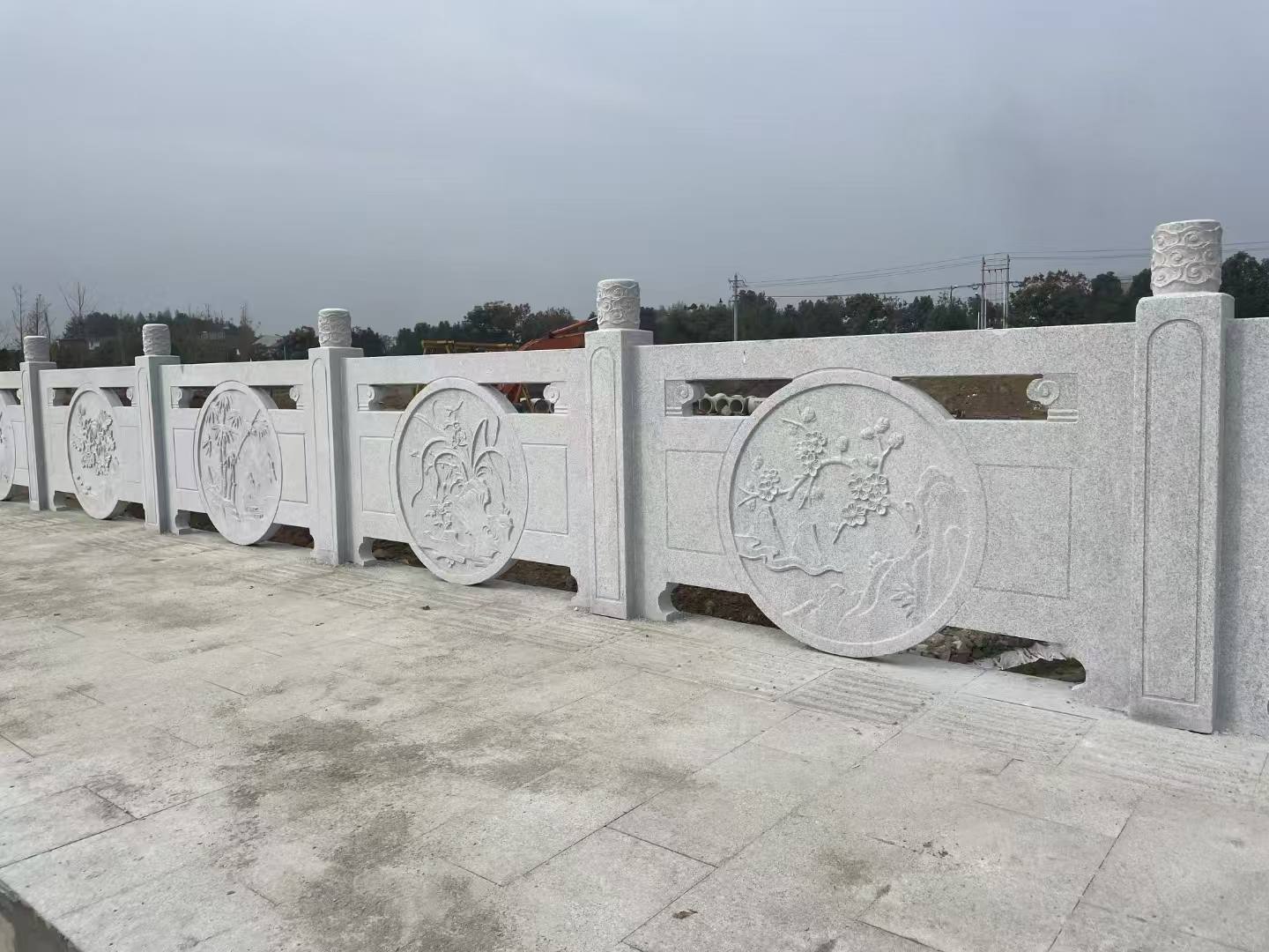 安徽芝麻白河道栏杆 石材栏杆